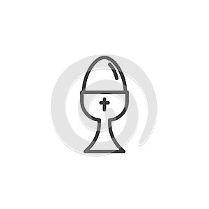 Easter egg cup line icon