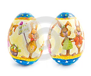 Easter egg decorated isolated on white background