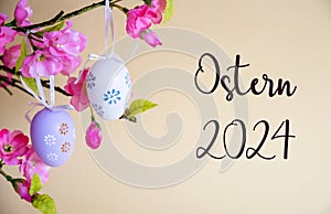 Easter Egg Decoration With Flower Bouquet, Ostern 2024 Means Easter 2024