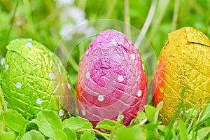 Easter egg deposited on the prairie grass