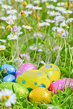 Easter egg deposited on the prairie grass