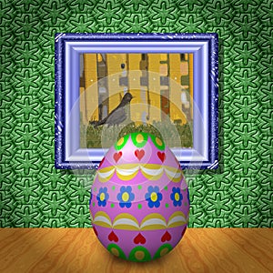 Easter egg in empty room generated texture