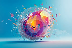 Easter egg explodes with bright colors photo
