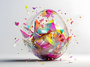 Easter egg explodes with bright colors photo