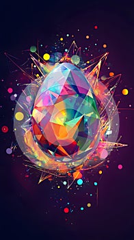 Easter egg explodes with bright colors photo