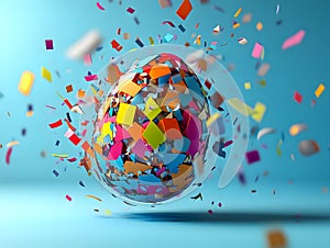 Easter egg explodes with bright colors photo