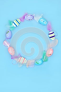 Easter Egg and Feather Decorative Wreath