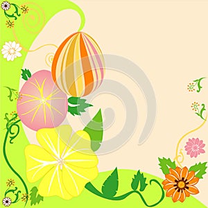 Easter Egg Floral Background 2
