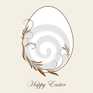 Easter egg with floral elements