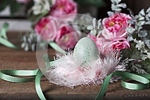 Easter Egg in Fluffy Nest