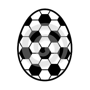 Easter egg with football texture. Happy Easter