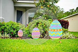 Easter egg in front of house in Florida