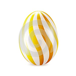 Easter egg with golden stripes, realistic vector