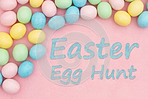 Easter egg hunt invitation on pink felt