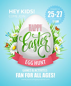 Easter Egg Hunt poster. Vector illustration