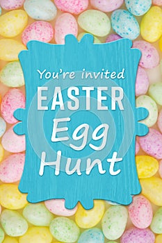 Easter Egg Hunt sign with candy eggs