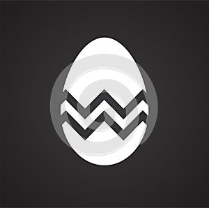 Easter egg icon on black background for graphic and web design, Modern simple vector sign. Internet concept. Trendy symbol for