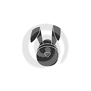 Easter egg icon black isolated