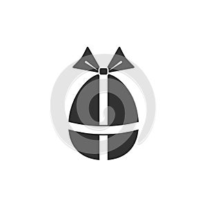 Easter egg icon black isolated
