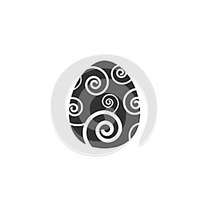 Easter egg icon black isolated