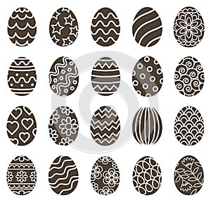 Easter egg icons symbol black color illustrations