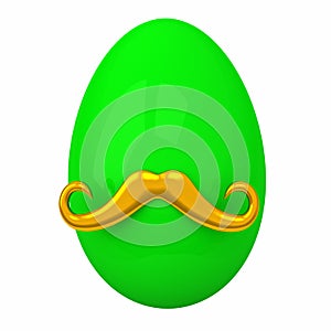 Easter egg with mostache, 3d