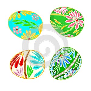 Easter egg multicolored floral pattern