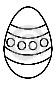 Easter egg outline icon. Coloring book page for children. Vector illustration isolated on white background