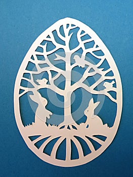 Easter egg. Paper cutting.