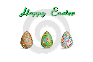 Easter egg pattern paint color on white background Vector Illustration with copy space add text