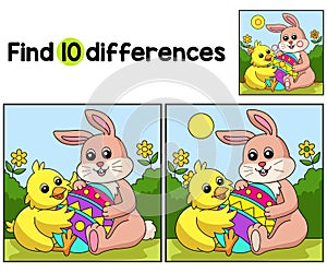 Easter Egg Rabbit And Chick Find The Differences