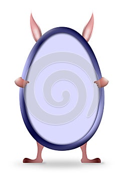 Easter egg rabbit frame