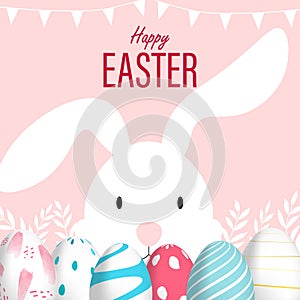 Easter egg rabbit vector