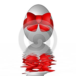 Easter egg reflecting on water