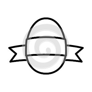 Easter Egg With Ribbon Icon