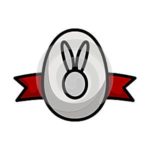 Easter Egg With Ribbon Icon