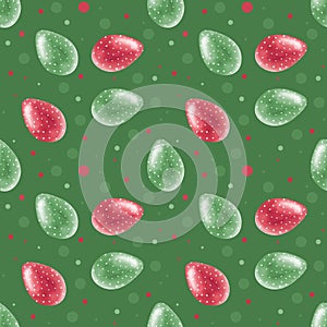 Easter Egg Seamless Pattern Background - red and green easter eggs on green background. Seamless Pattern for computer graphics,