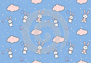 Easter egg seamless pattern. Easter and Spring season holiday design for website, printing on fabric, gift wrap and wallpapers