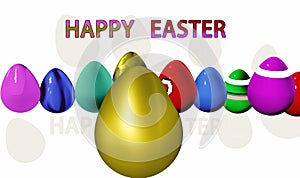 Easter Egg Season greeting random color with background