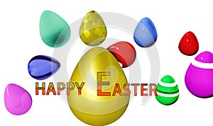 Easter Egg Season greeting random color with background