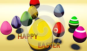 Easter Egg Season greeting random color with background