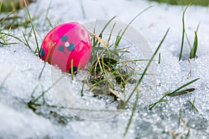 Easter egg in the snow