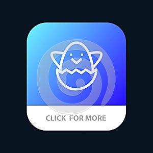 Easter, Egg, Spring Mobile App Button. Android and IOS Line Version