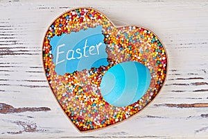 Easter egg and sprinkle dots.