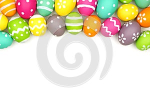 Easter egg top border on white