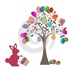 Easter Egg Tree and Bunny