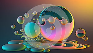 Easter egg with water drops on colorful background. 3d render