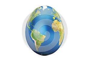 Easter egg with world map, 3D rendering
