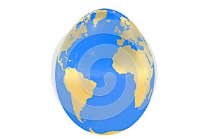 Easter egg with world map