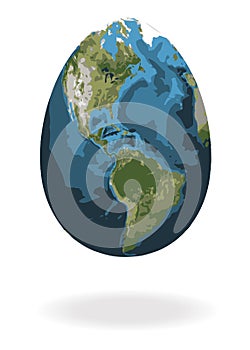 Easter egg with world map